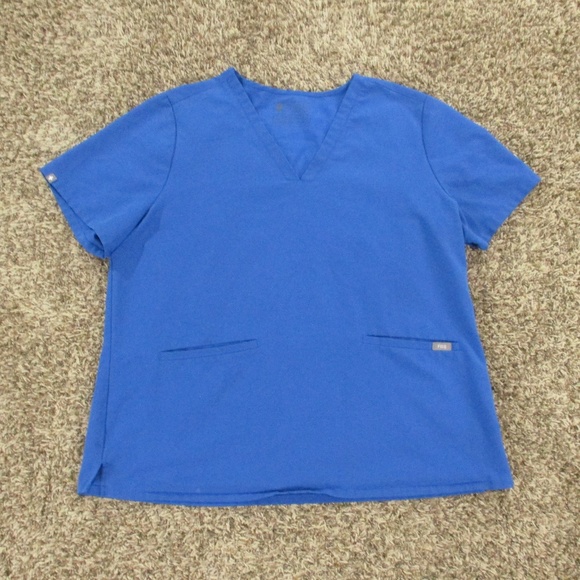 Figs Top Women's XXL‎ Blue Scrubs Three Pocket - Picture 1 of 6